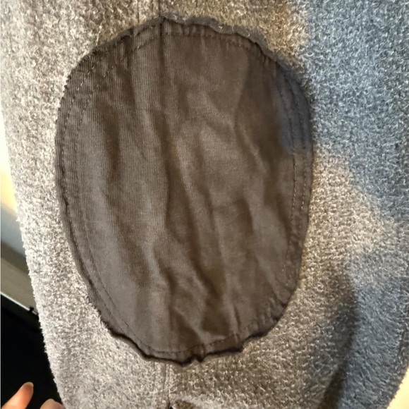 Free People Gray Ruby Oversized Button-Up Shirt Jacket with Elbow Patches - Picture 11 of 15